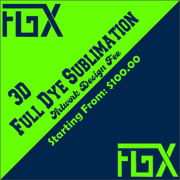 3D Full Dye Artwork Design Fee