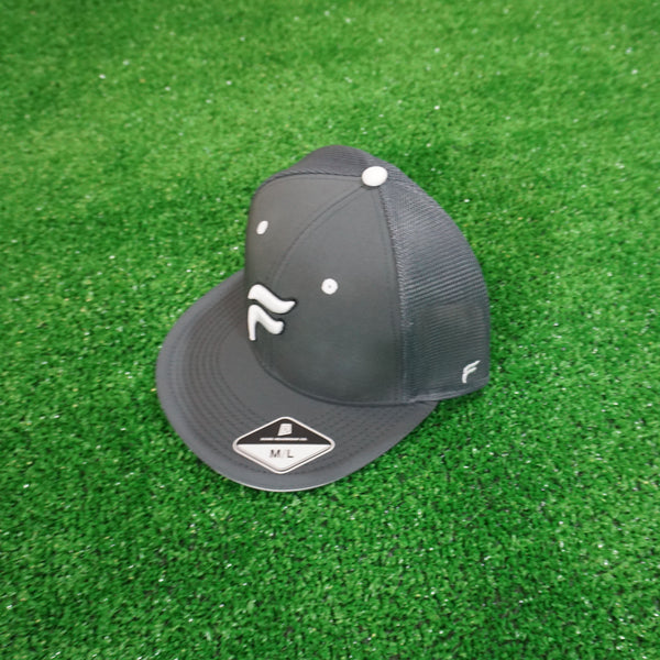 Grey and White F Logo Outlined Flex-Fit Trucker Hat