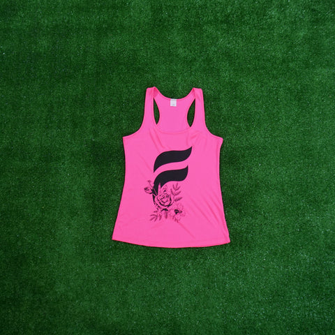 Pink F Flower Logo Women's Razorback